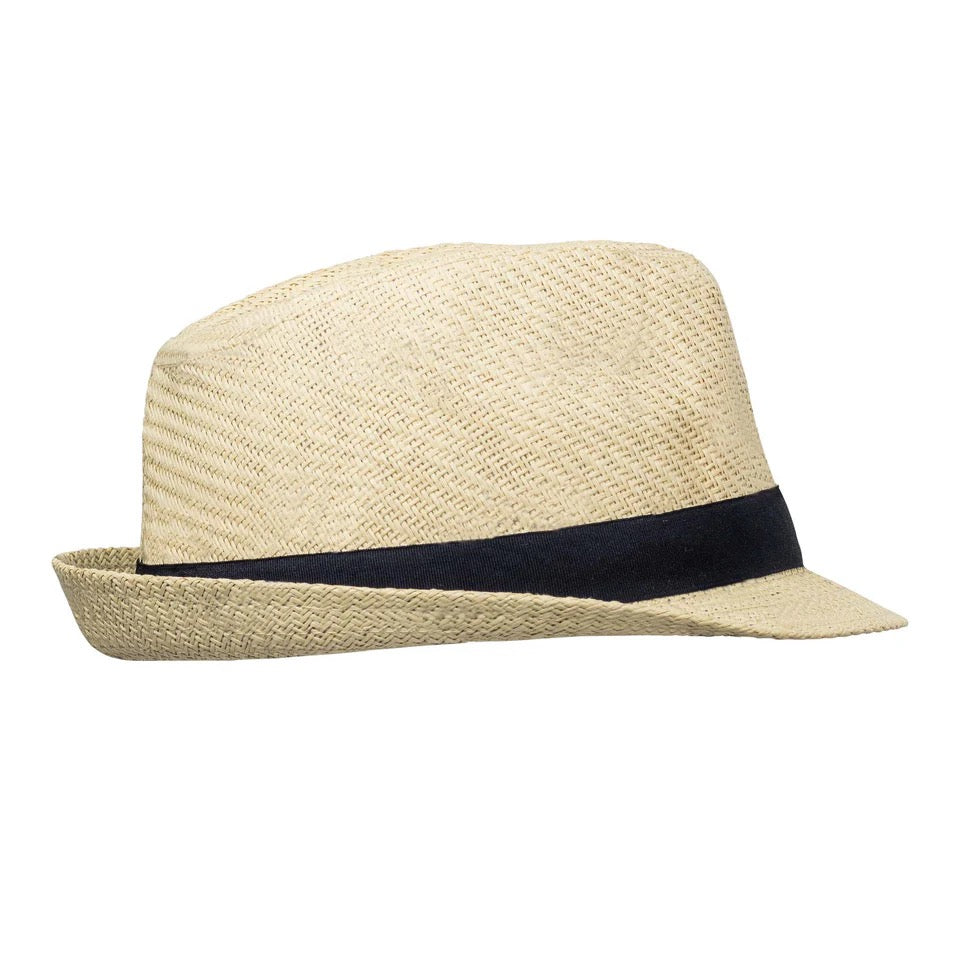 NAVY TRIM FEDORA