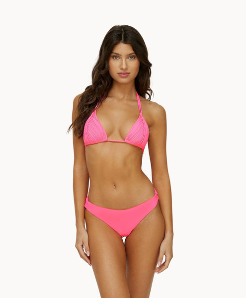 VIVID PINK ISLA TRI TOP - BASIC RUCHED TEENY