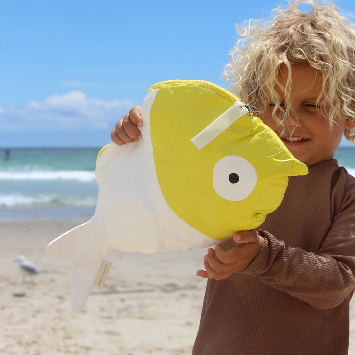 KIDS WET BAG FINN THE FISH NEON YELLOW