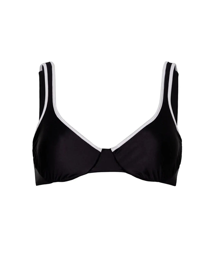 JET BLACK JANE UNDERWIRE -PIPED  BASIC RUCHED TEENY - BeachLife Concept