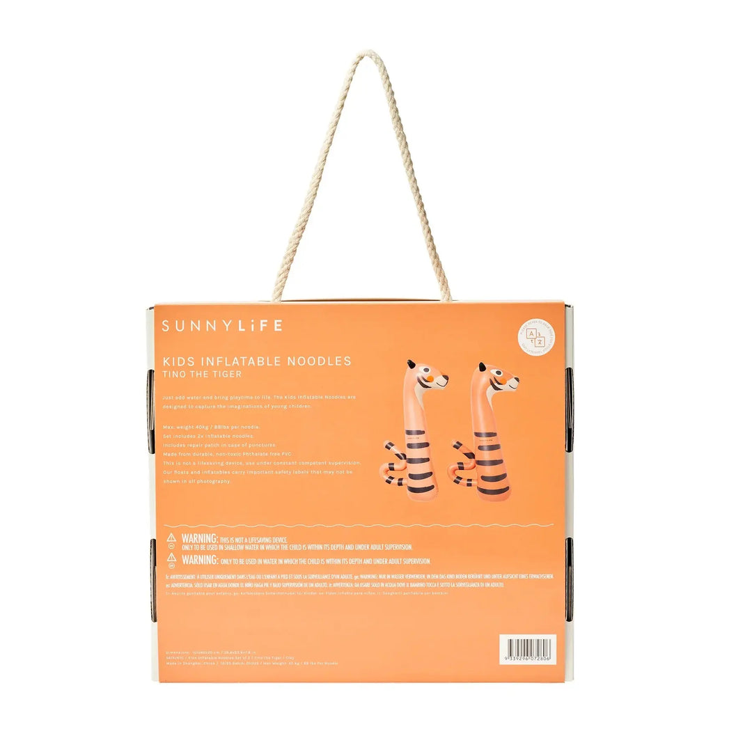 KIDS INFLATABLE NOODLE TINO THE TIGER CLAY SET OF 2 SUNNYLIFE