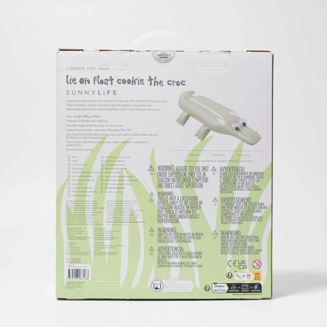 KIDS LIE-ON FLOAT COOKIE THE CROC KHAKI BeachLife Concept