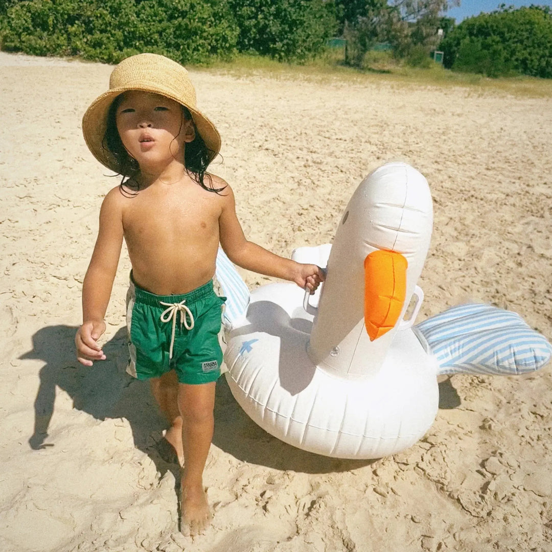 KIDS RIDE-ON FLOAT SAMMY THE SEAGULL BLUE STRIPE - BeachLife Concept