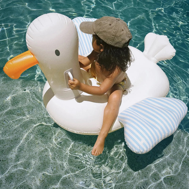 KIDS RIDE-ON FLOAT SAMMY THE SEAGULL BLUE STRIPE - BeachLife Concept
