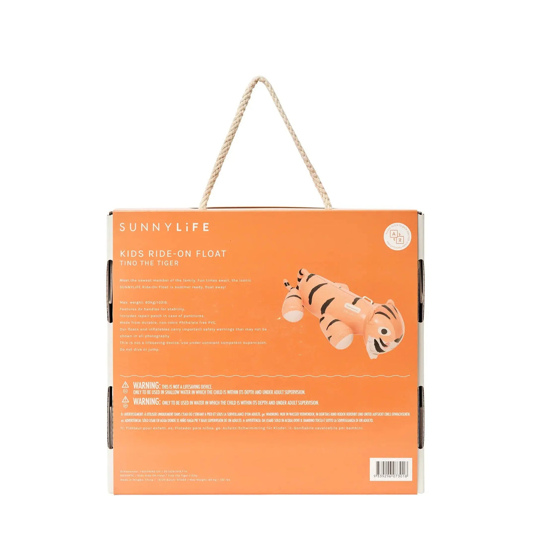 KIDS RIDE-ON FLOAT TINO THE TIGER CLAY SUNNYLIFE