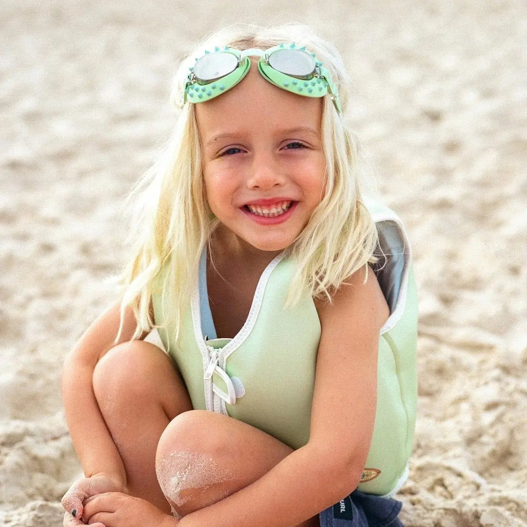 KIDS SWIM GOGGLES SHRED TURTLE AQUA SUNNYLIFE