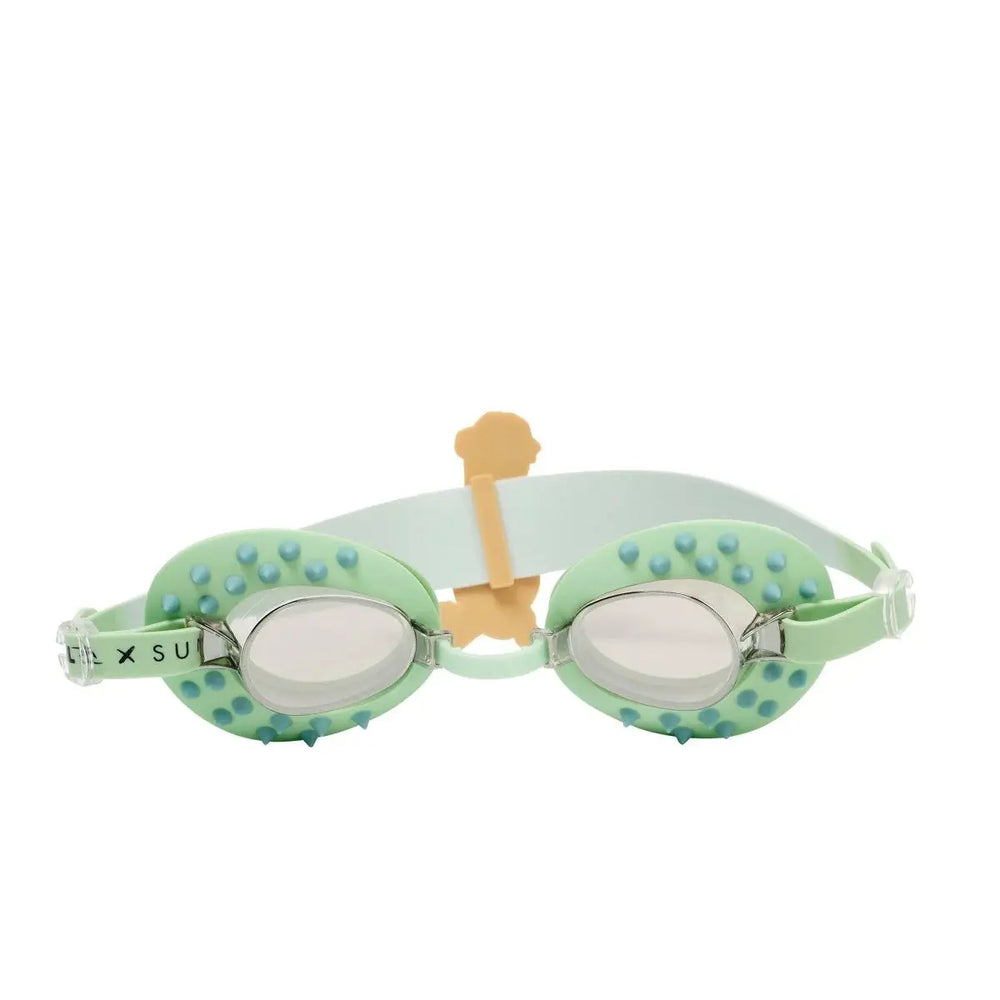 KIDS SWIM GOGGLES SHRED TURTLE AQUA SUNNYLIFE