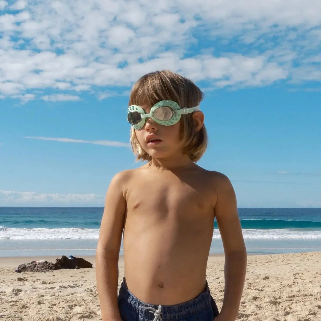 KIDS SWIM GOGGLES SHRED TURTLE AQUA SUNNYLIFE
