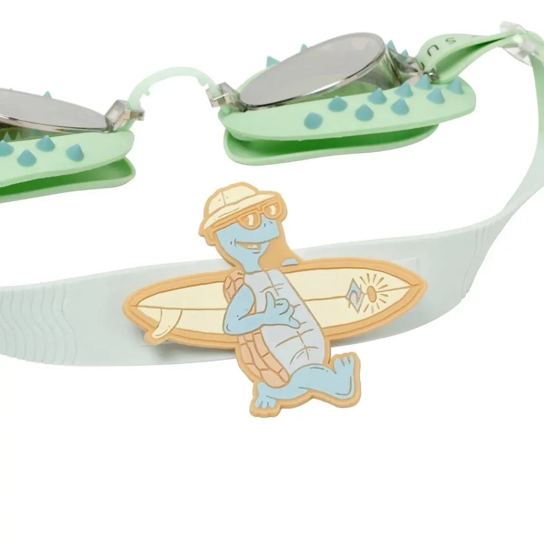 KIDS SWIM GOGGLES SHRED TURTLE AQUA SUNNYLIFE