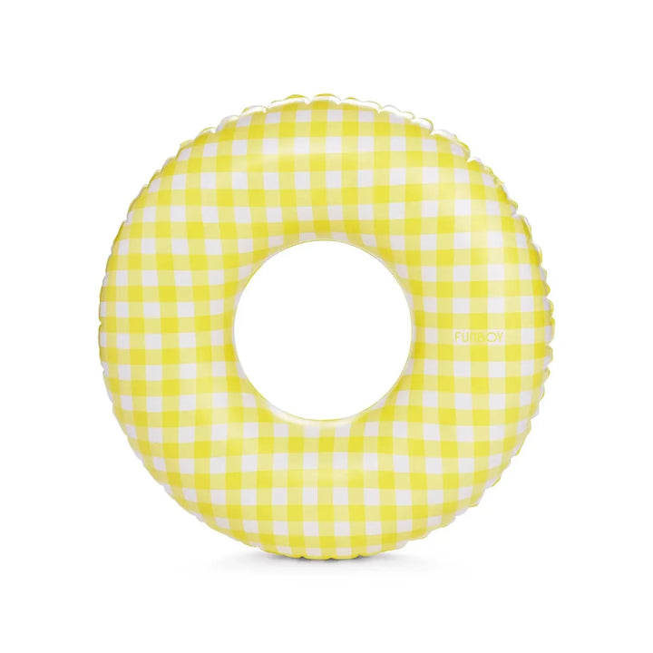 KIDS TUBE FLOAT YELLOW GINGHAM - BeachLife Concept
