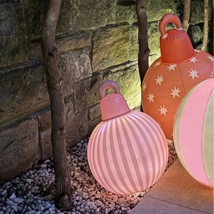 LIGHT UP CHRISTMAS BAUBLES CLAY PINK SET OF 3 SUNNYLIFE