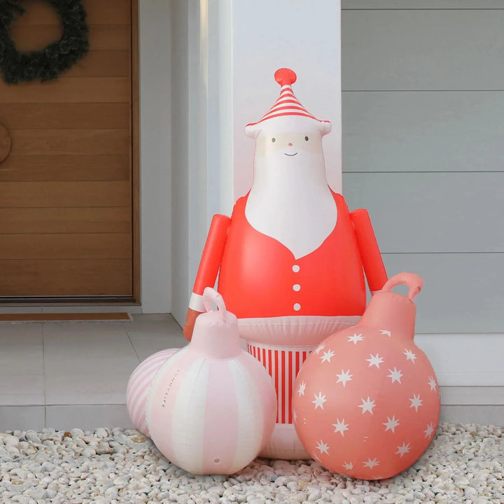 LIGHT UP CHRISTMAS BAUBLES CLAY PINK SET OF 3 SUNNYLIFE
