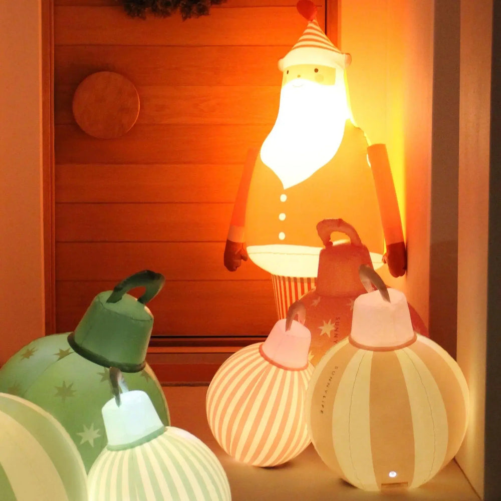 LIGHT UP CHRISTMAS BAUBLES CLAY PINK SET OF 3 SUNNYLIFE