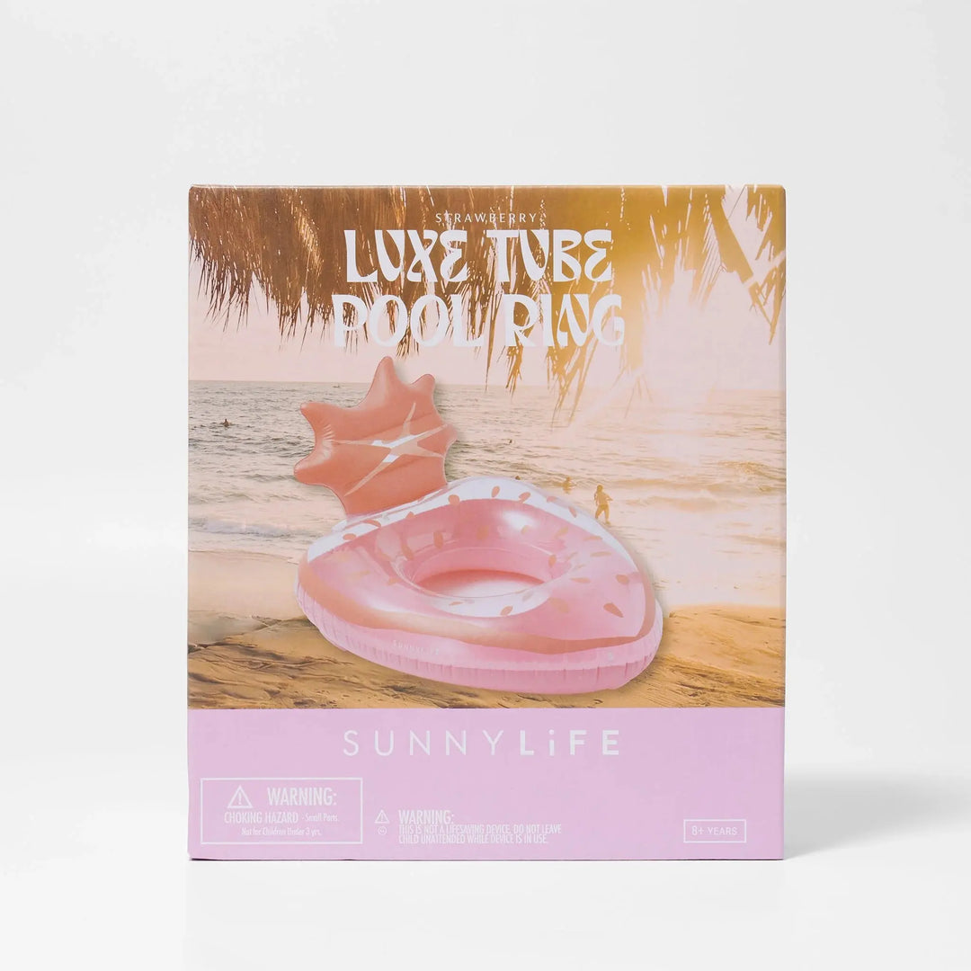 LUXE TUBE POOL RING STRAWBERRY PINK BeachLife Concept
