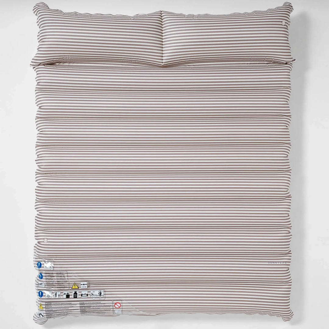 LUXE TWIN VINTAGE LIE-ON FLOAT YHE VACAY STONE STRIPE BeachLife Concept