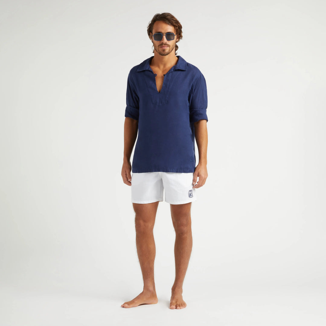 Pull polaire homme Orvis fer à cheval Hills quart zip bleu Pull polaire homme Orvis fer à cheval Hills quart zip bleu