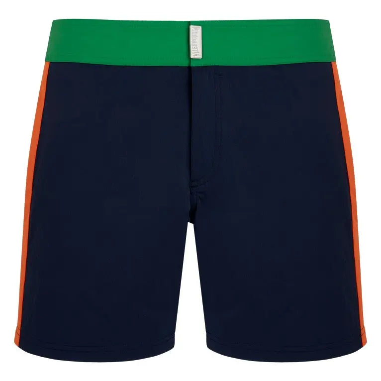 MAILLOT DE BAIN MERLE COURT STRETCH CEINTURE PLATE COLOR BLOCK JUNGLE - BeachLife Concept