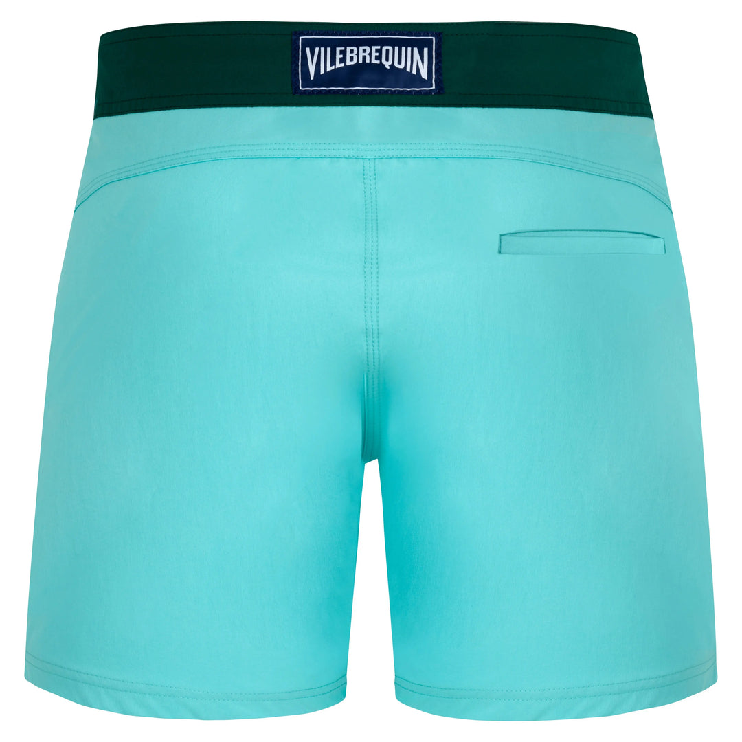 MAILLOT DE BAIN MERLE COURT STRETCH CEINTURE PLATE COLOR BLOCK LAGON - BeachLife Concept