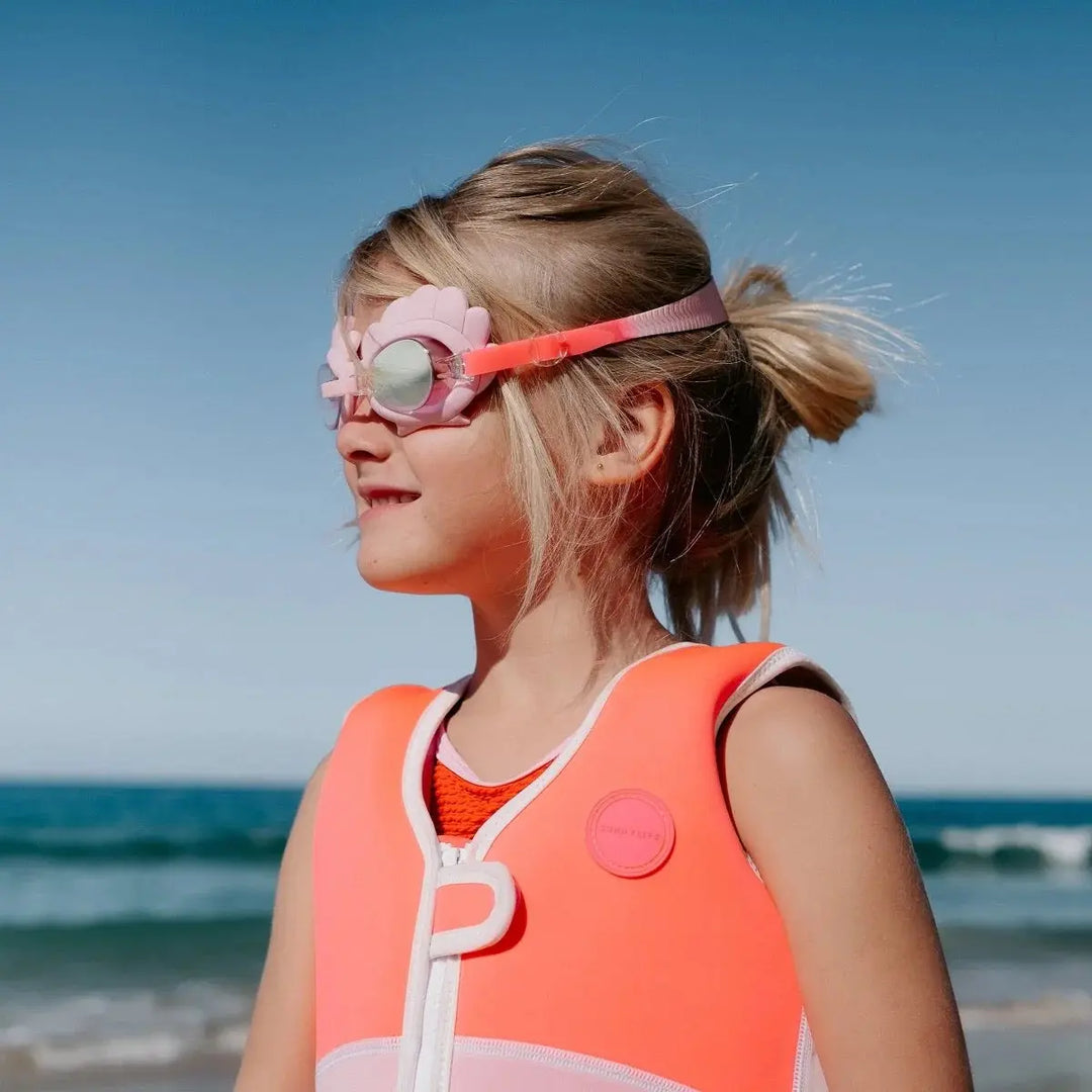 MELODY THE MERMAID MINI SWIM GOGGLES NEON STRAWBERRY SUNNYLIFE