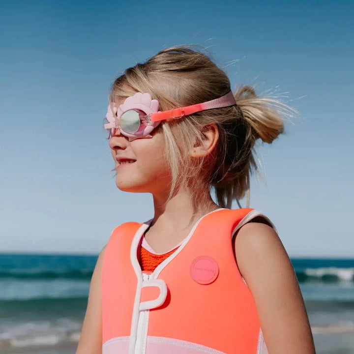 MELODY THE MERMAID MINI SWIM GOGGLES NEON STRAWBERRY SUNNYLIFE