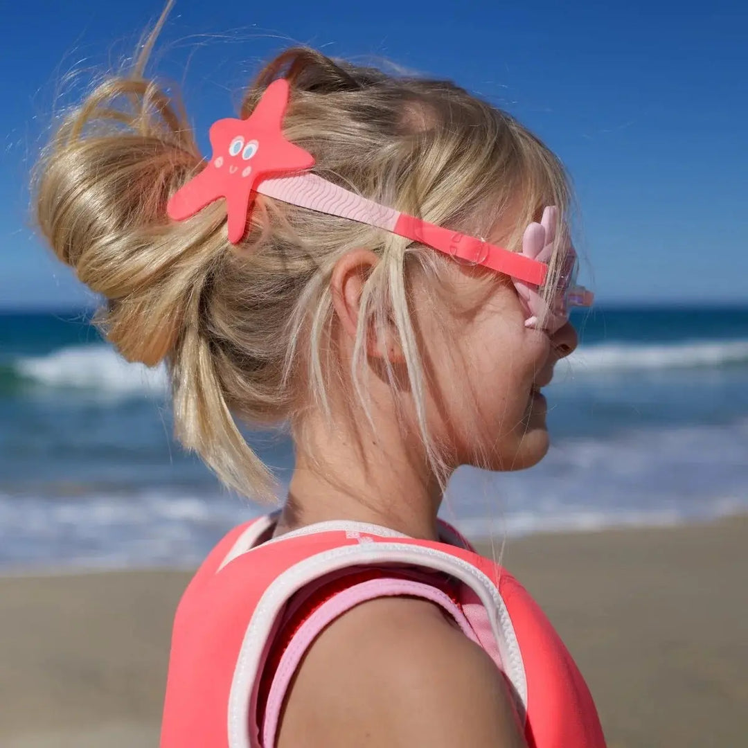 MELODY THE MERMAID MINI SWIM GOGGLES NEON STRAWBERRY SUNNYLIFE