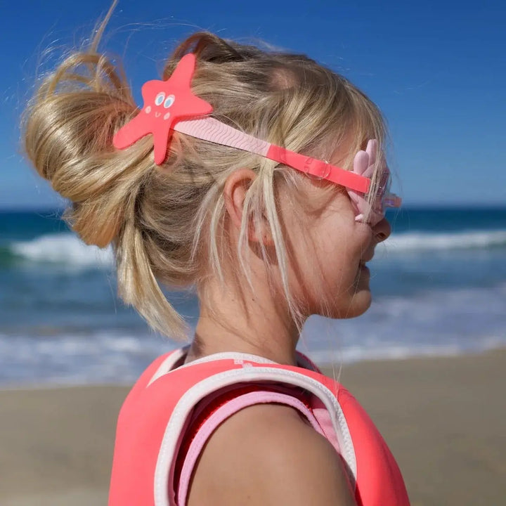 MELODY THE MERMAID MINI SWIM GOGGLES NEON STRAWBERRY SUNNYLIFE