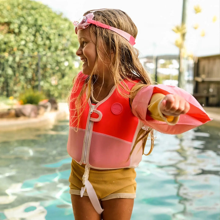 MELODY THE MERMAID SWIM VEST 2-3 NEON STRAWBERRY - BeachLife Concept