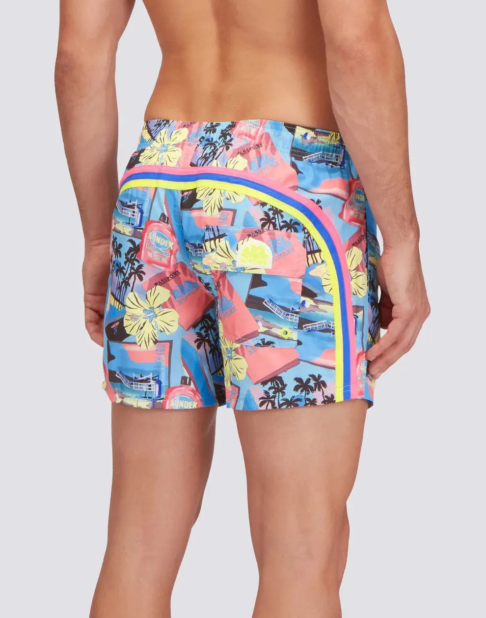 MEN BOARDSHORT ELASTIC WAIST REPREVE® IMPRESSION GREETINGS FROM CALIFORNIA - BeachLife Concept