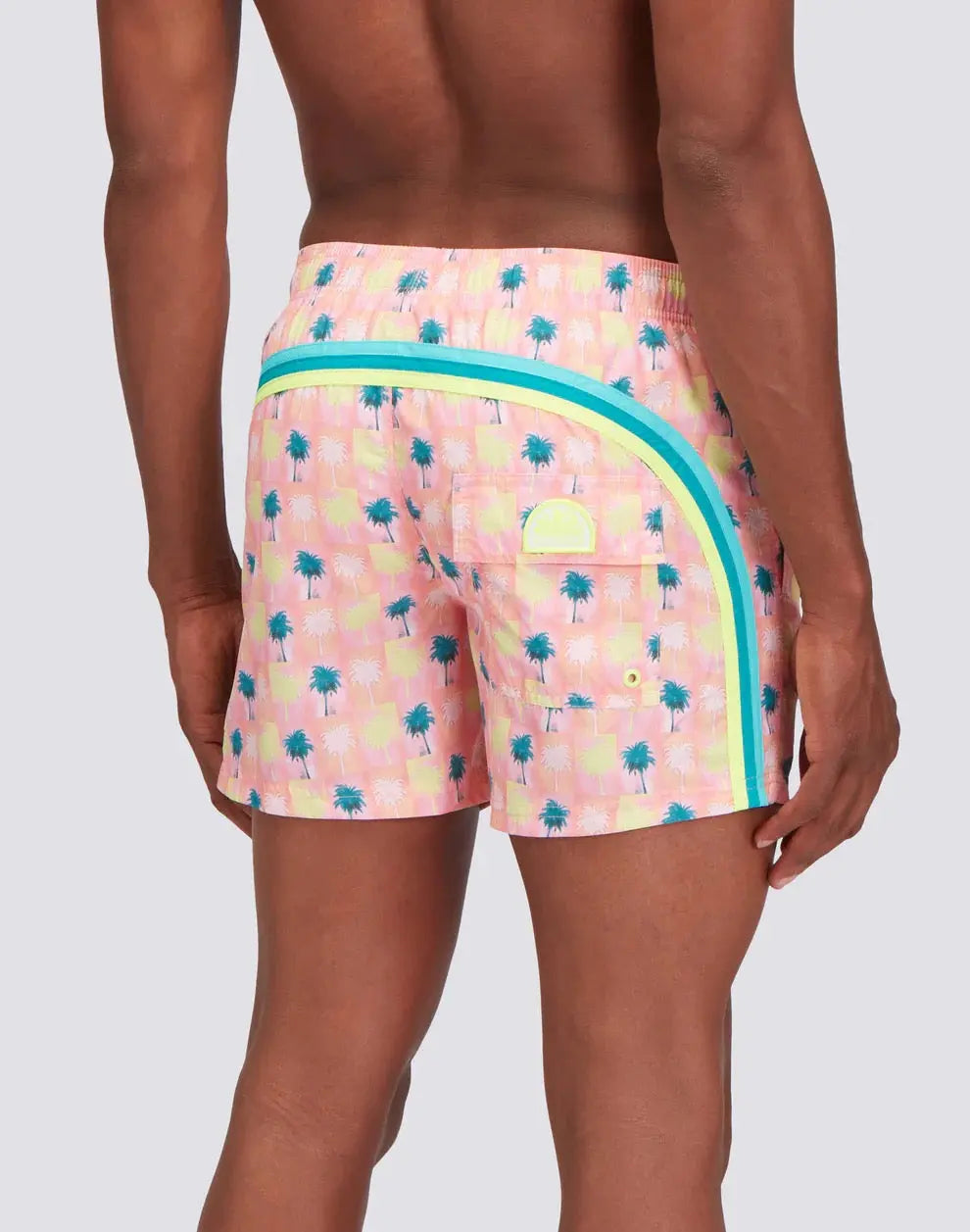 MEN BOARDSHORT ELASTIC WAIST REPREVE® IMPRESSION PALM COLLAGE - BeachLife Concept