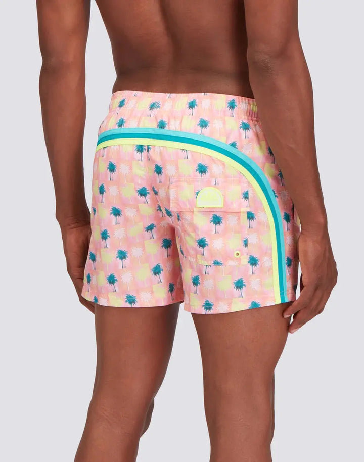MEN BOARDSHORT ELASTIC WAIST REPREVE® IMPRESSION PALM COLLAGE - BeachLife Concept