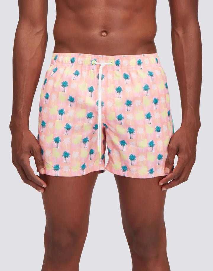 MEN BOARDSHORT ELASTIC WAIST REPREVE® IMPRESSION PALM COLLAGE - BeachLife Concept
