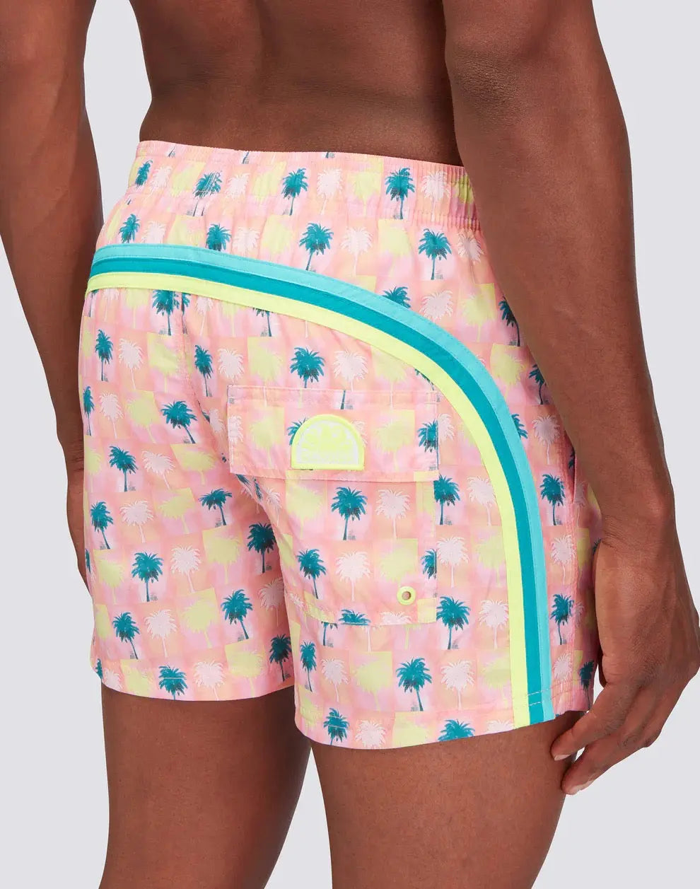 MEN BOARDSHORT ELASTIC WAIST REPREVE® IMPRESSION PALM COLLAGE - BeachLife Concept