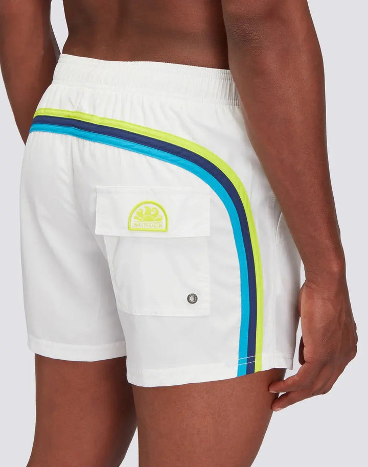 MEN BOARDSHORT TAILLE ELASTIQUE REPREVE® WHITE - BeachLife Concept