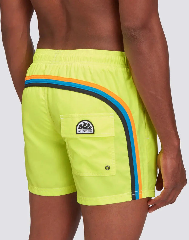 MEN BOARDSHORT TAILLE ELASTIQUE REPREVE® WOW FLUO - BeachLife Concept