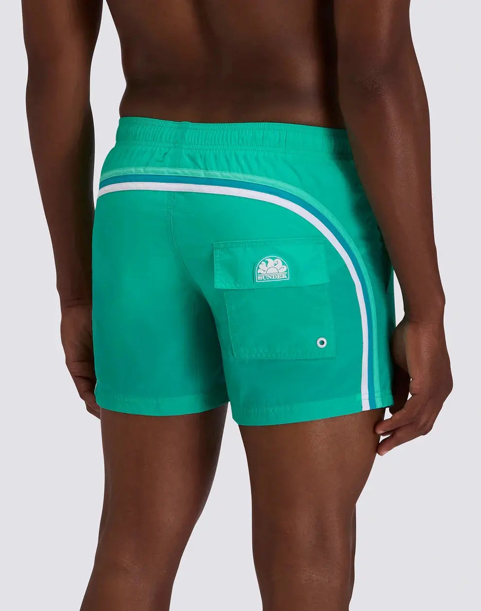 MEN'S SHORT SWIMSHORTS WITH ELASTIC WAIST AND CRINKLED WAIST SUNDEK
