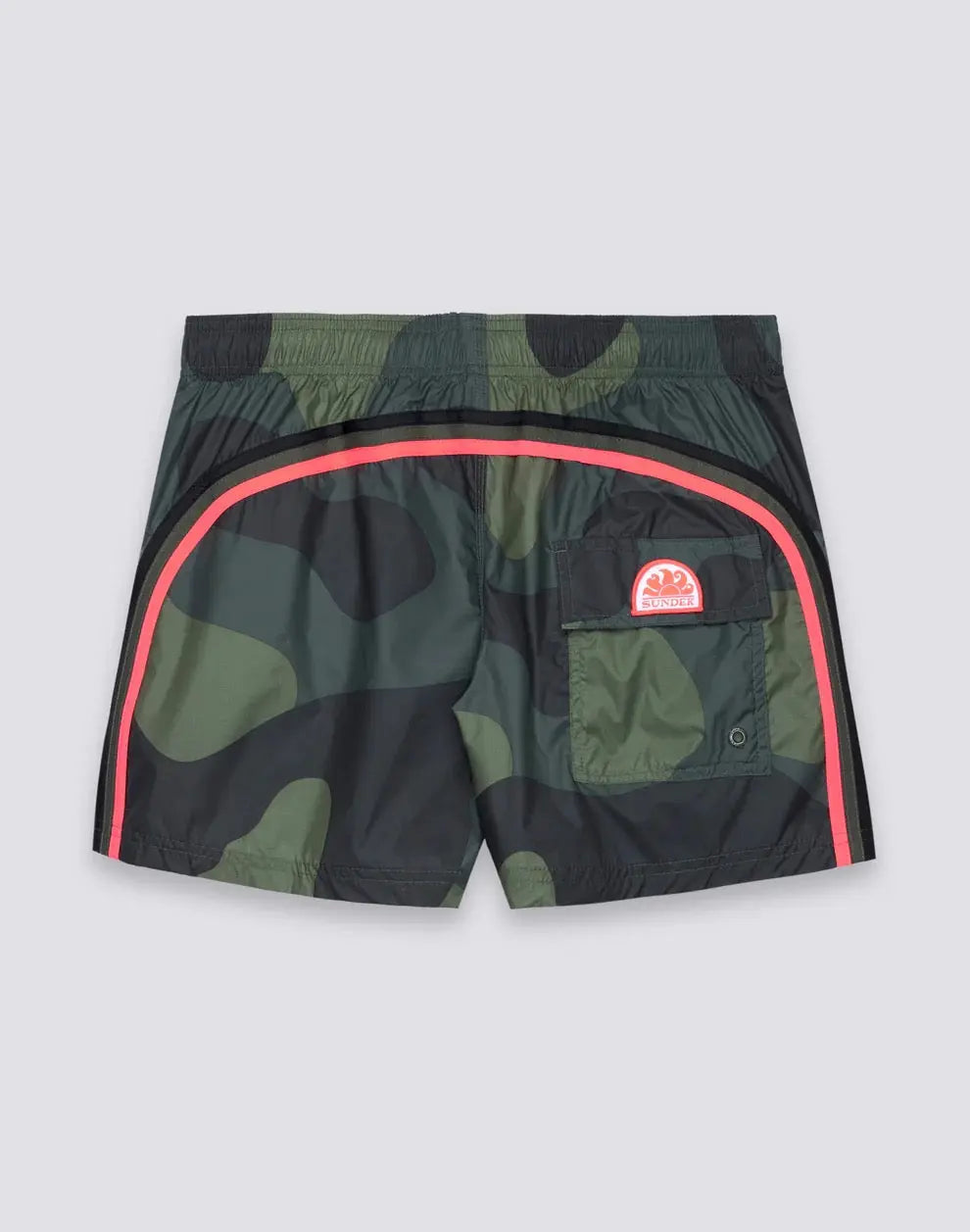 MEN'S SHORT SWIMSUIT WITH ELASTIC WAIST, CAMOU PRINT, RIP-STOP FABRIC SUNDEK