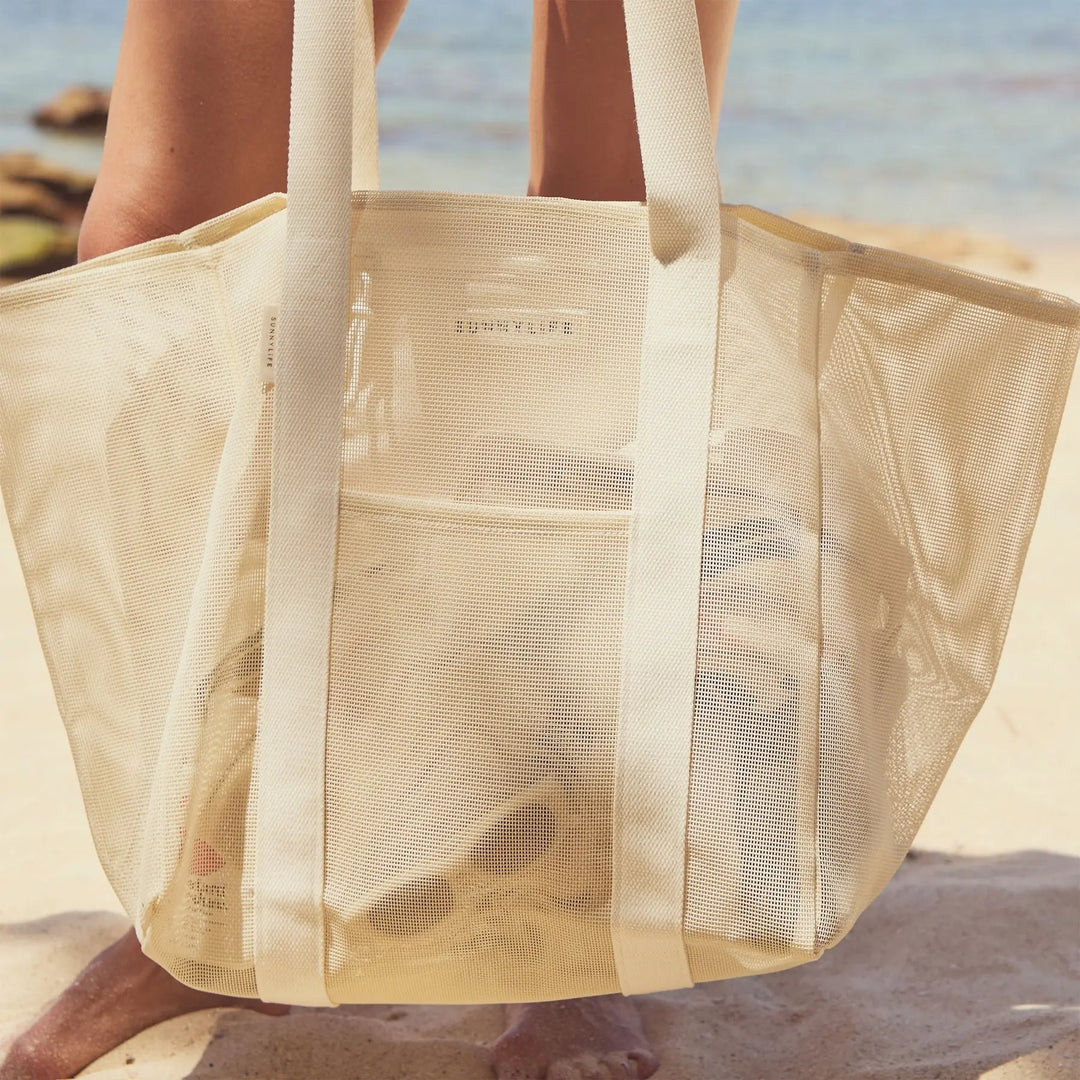 MESH BEACH BAG OYSTER CREAM SUNNYLIFE