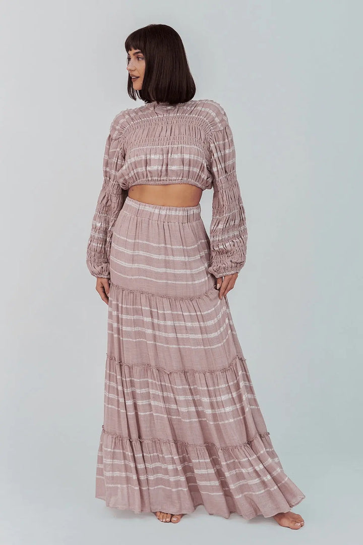 METALLIC STRIPED BOHO TOP BeachLife Concept