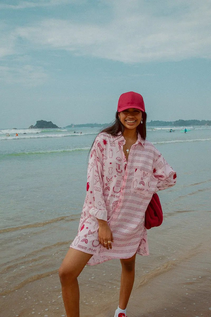 MILOS LONG SLEEVE SHIRT DRESS BeachLife Concept