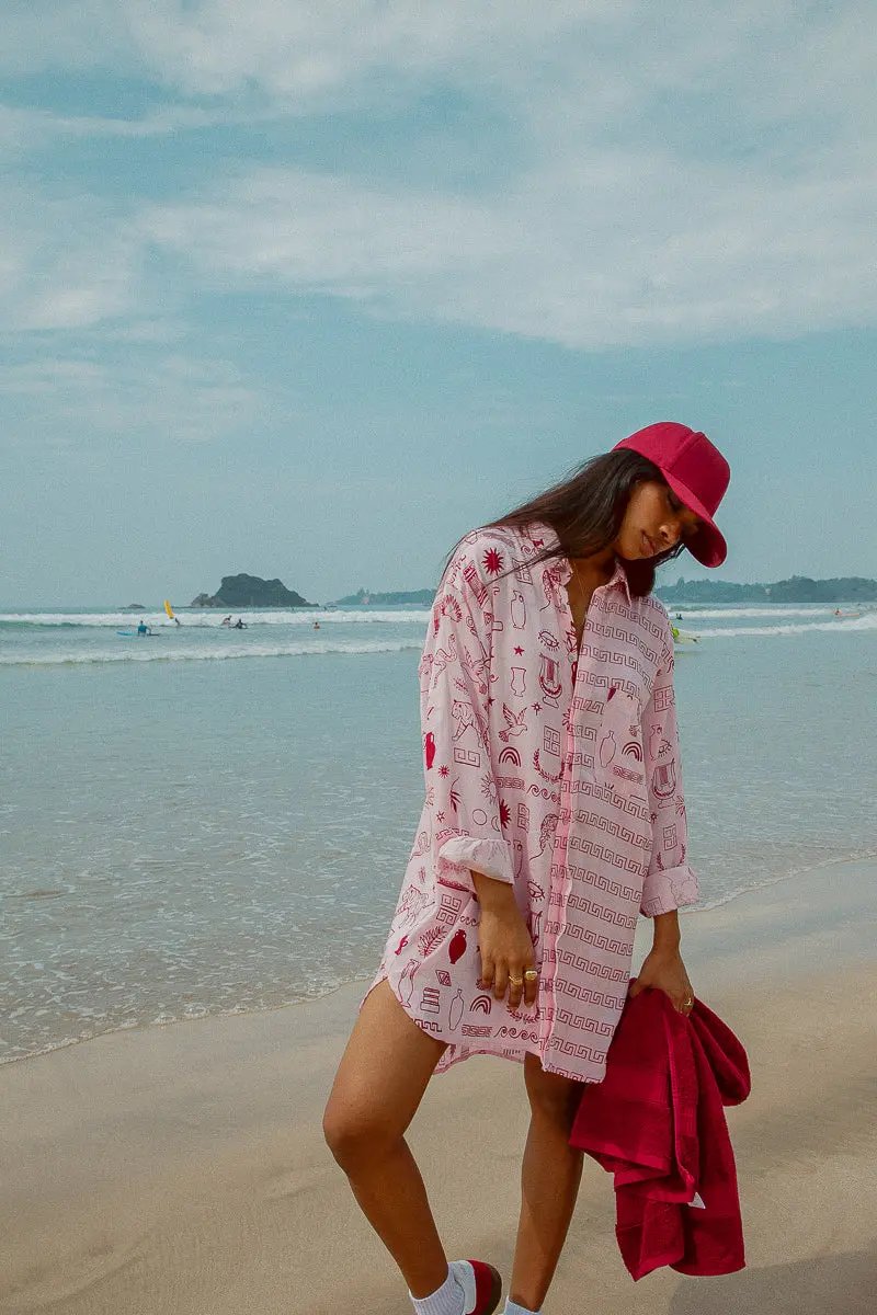 MILOS LONG SLEEVE SHIRT DRESS BeachLife Concept