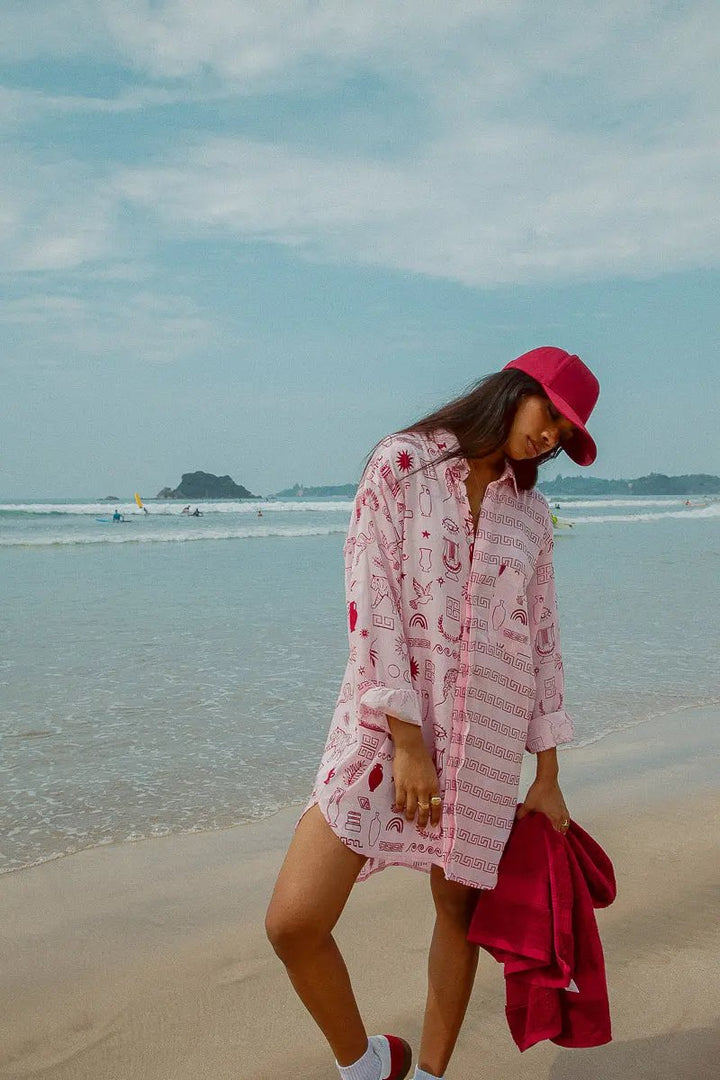 MILOS LONG SLEEVE SHIRT DRESS BeachLife Concept