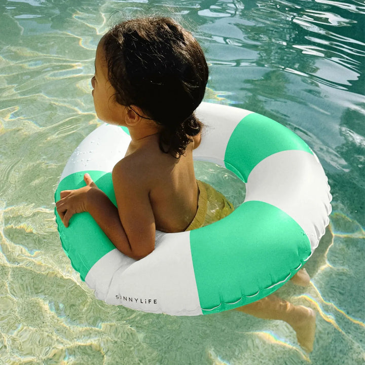 MINI TUBE POOL RING POOL PARTY GREEN STRIPE SUNNYLIFE