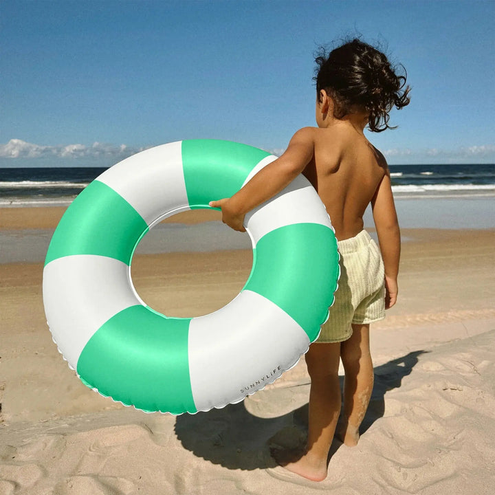 MINI TUBE POOL RING POOL PARTY GREEN STRIPE SUNNYLIFE