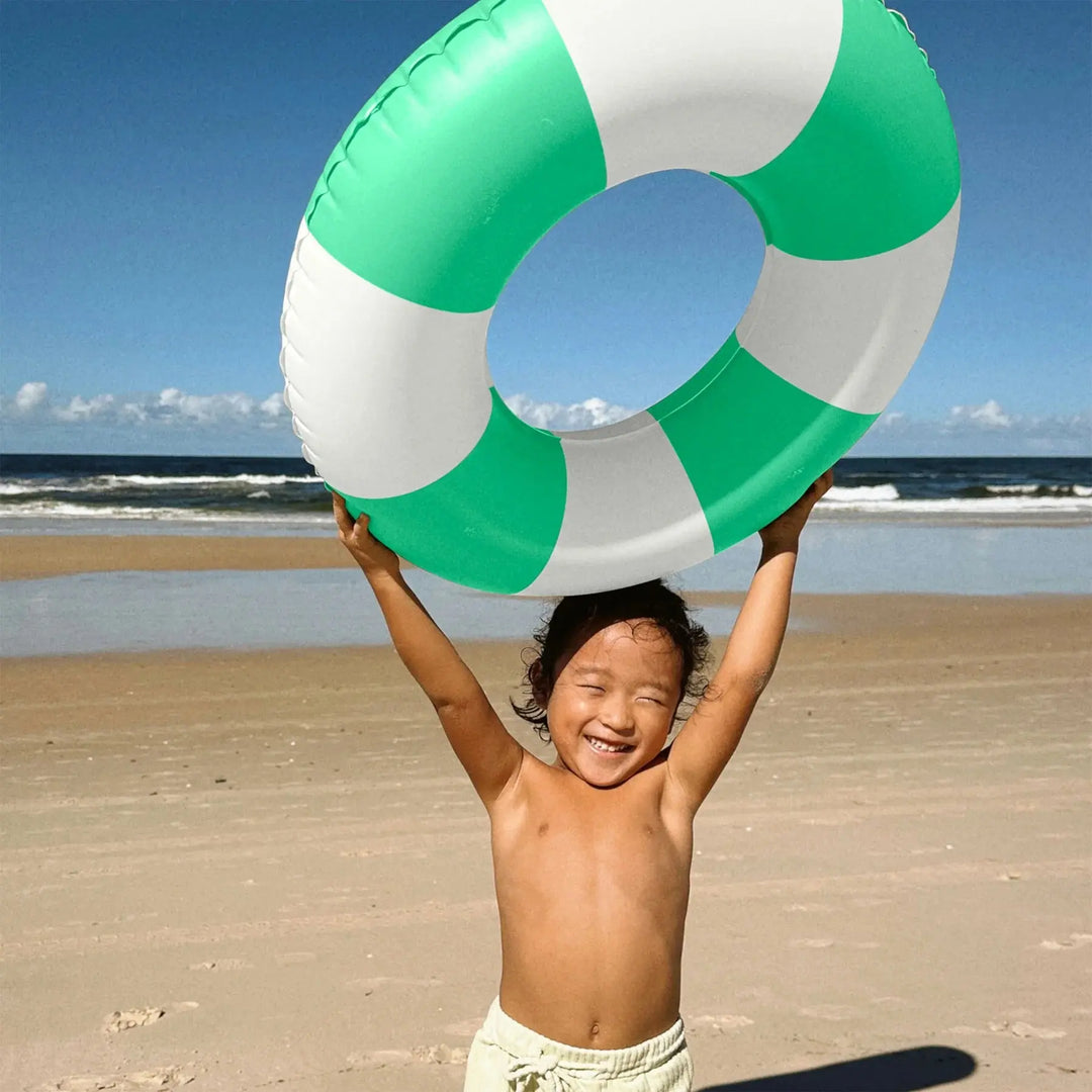 MINI TUBE POOL RING POOL PARTY GREEN STRIPE SUNNYLIFE