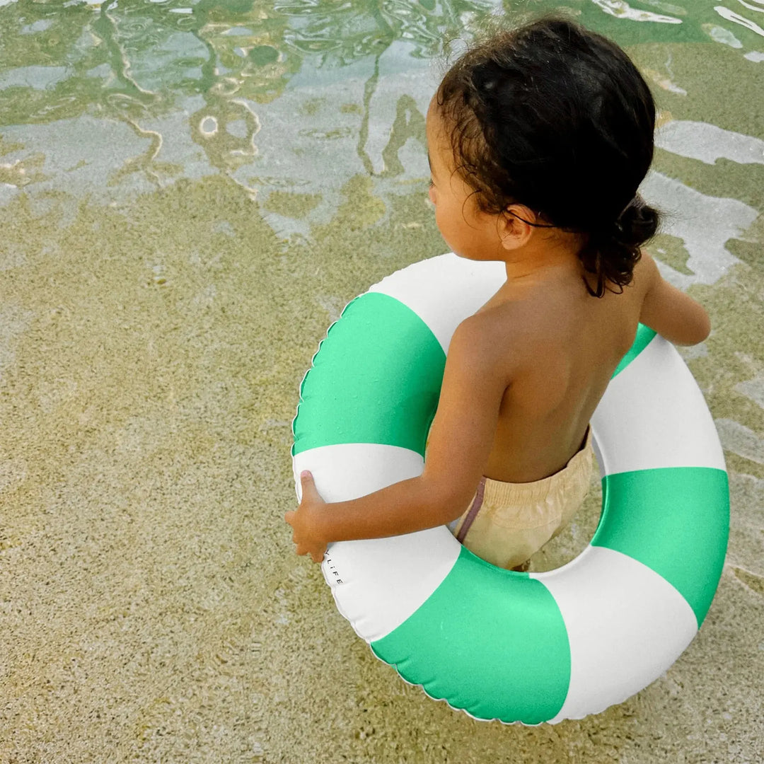 MINI TUBE POOL RING POOL PARTY GREEN STRIPE SUNNYLIFE