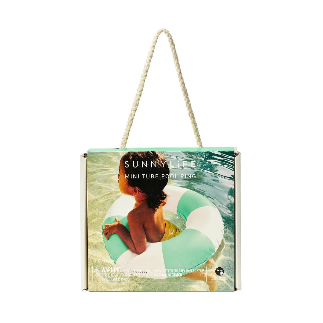 MINI TUBE POOL RING POOL PARTY GREEN STRIPE SUNNYLIFE