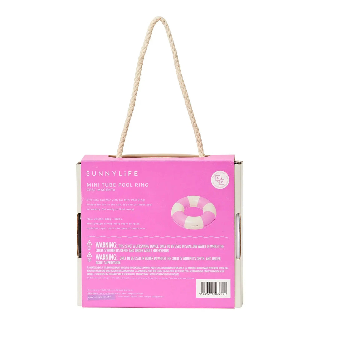 MINI TUBE POOL RING POOL PARTY MAGENTA STRIPE SUNNYLIFE