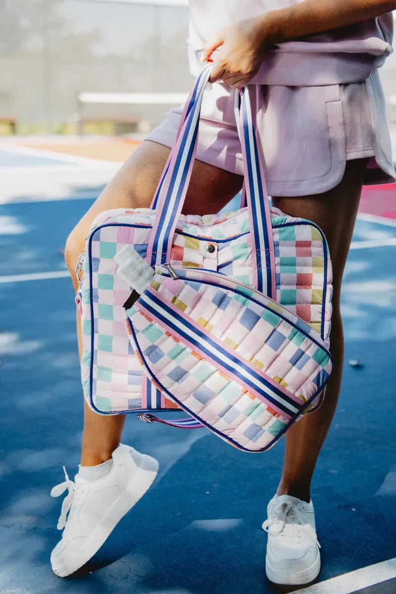 MULTICOLORED CHECKER PADEL SLING BAG - BeachLife Concept