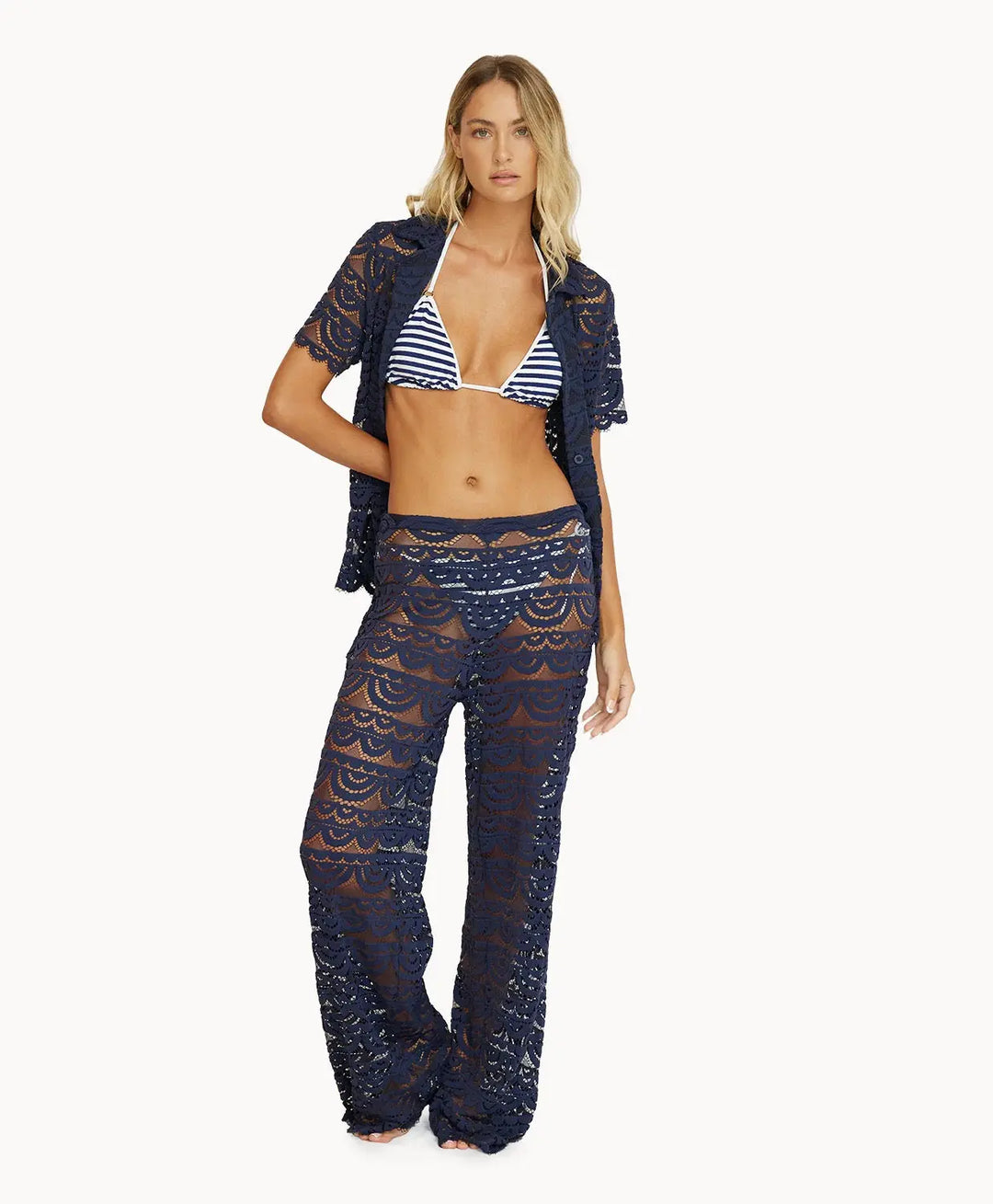 NEPTUNE LACE BUTTON TOP - BeachLife Concept