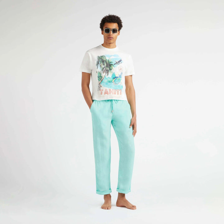PANTALON EN LIN PARC UNI LAGON - BeachLife Concept